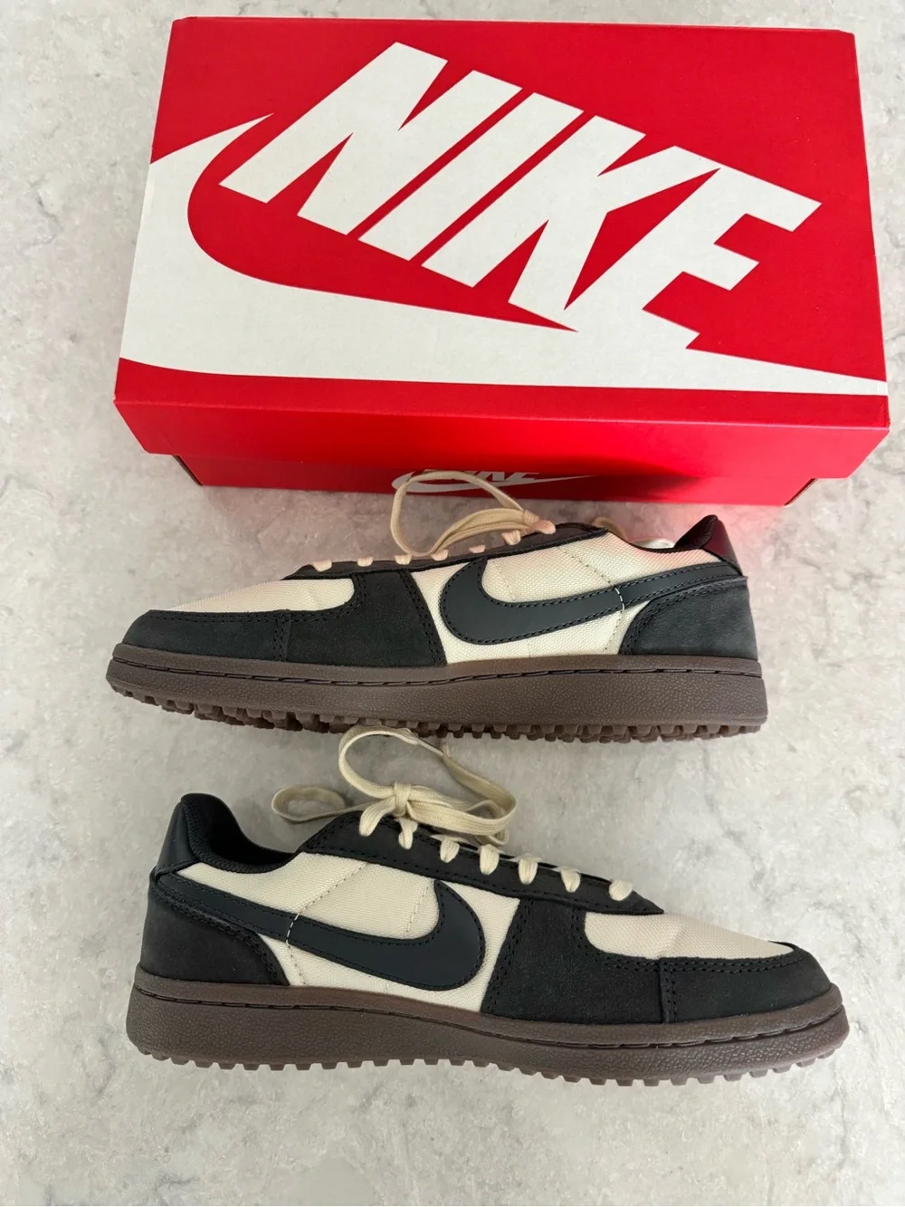 Nike Kids Field General Black and Cream Low-Top Sneakers